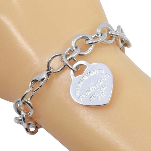 Tiffany & Co. Jewelry - TIFFANY Authentic Silver Heart Charm Bracelet